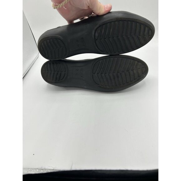 Crocs At Work Women’s Iconic Comfort Flats Slip On Black Size 11 - Picture 6 of 10